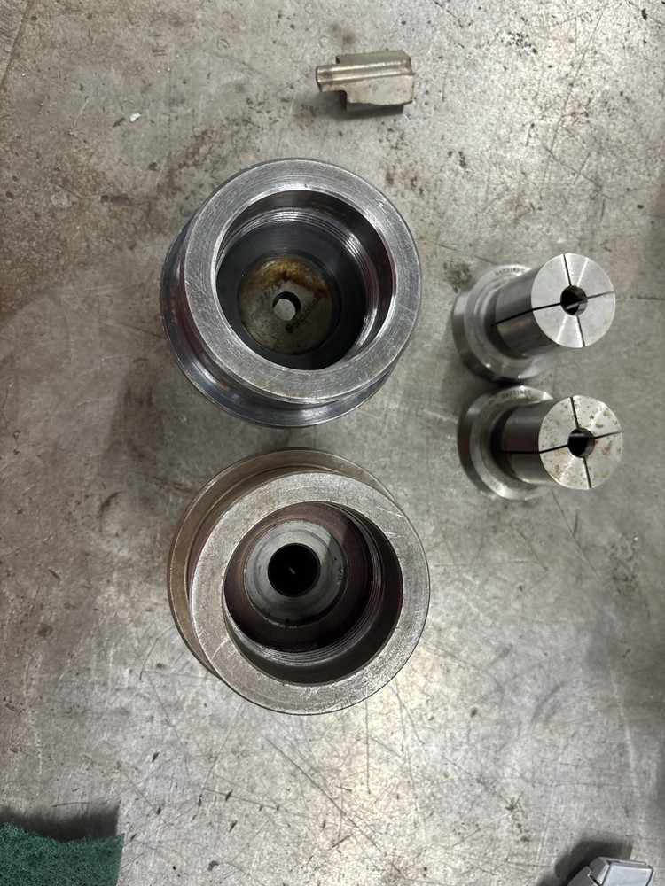 HARDINGE EM 209 THREADED COLLET CHUCK WITH TWO COLLETS