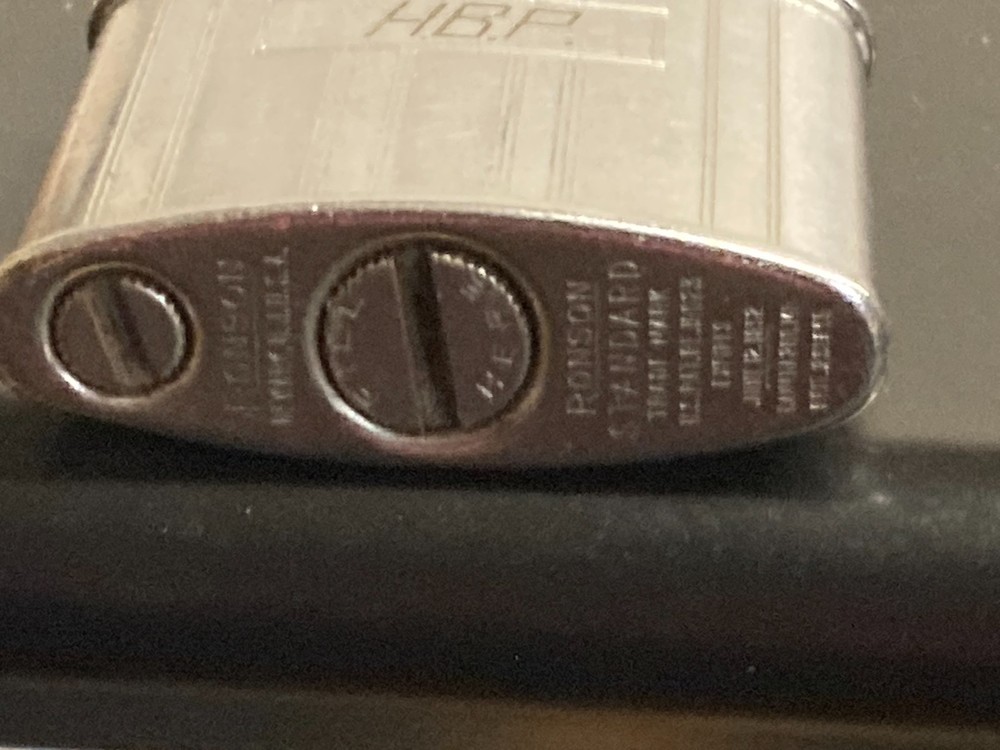 Ronson Standard Monogrammed Pinstriped Lighter