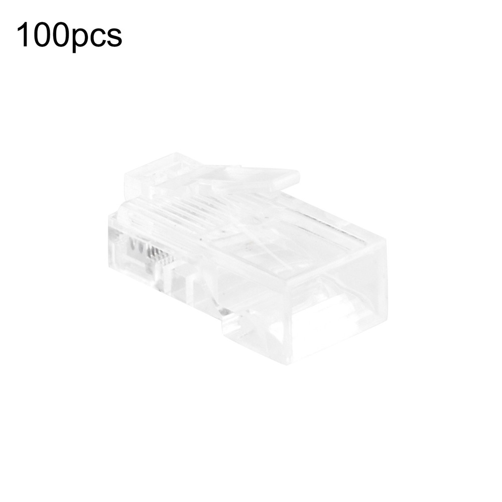 100 Pcs RJ45 Network Shielded Modular Plug CAT5e 8P8C Connector End Pass Through