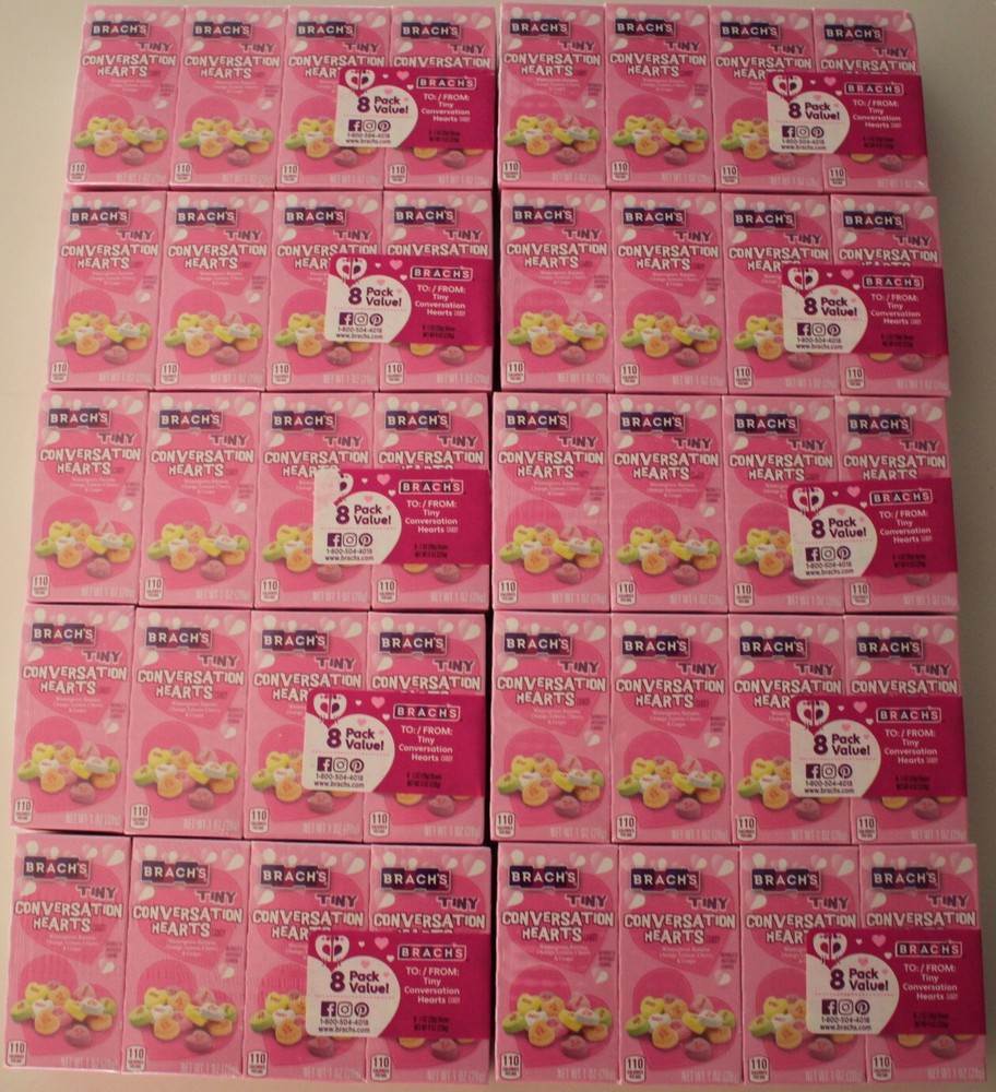 Brach's  BULK (80 Box Lot)  Tiny Conversation Hearts Candy 80 oz NEW Sealed