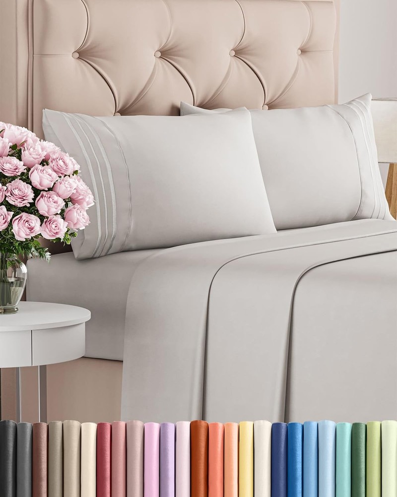 Queen Size 4 Piece Sheet Set - Comfy Breathable  Cooling Bed Sheets Set - Hot...