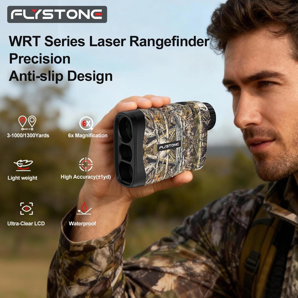 FLYSTONE Precision Laser Range Finder for Golf & 1300m Range, Camouflage