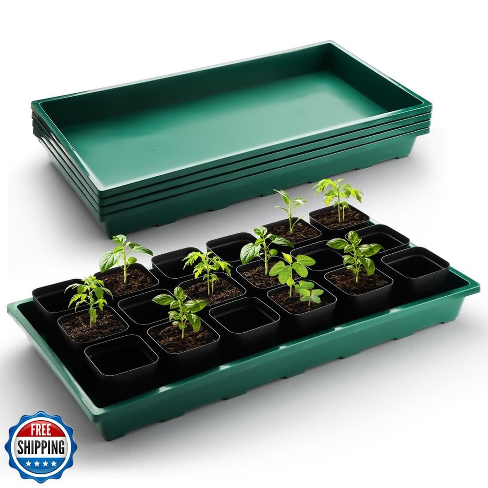 RooTrimmer 1020 Nursery Pots Trays 5 Pack, Plastic Flat Seed Star