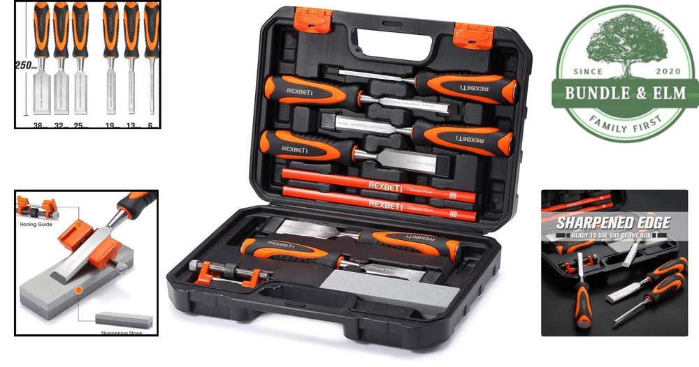 Versatile Woodworking Chisel Set for Beginners with Multiple Sizes Included
