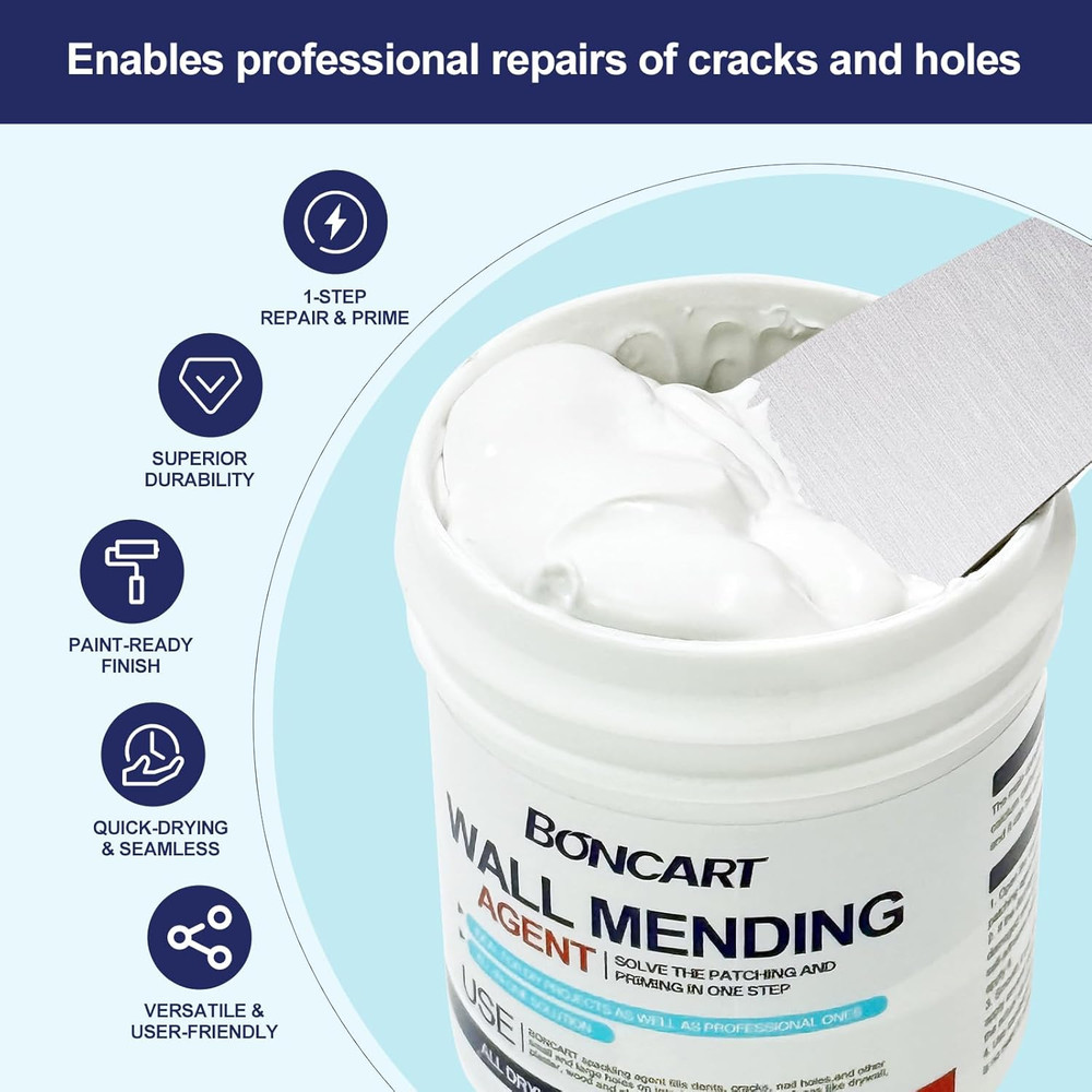 8.6Oz Drywall Patch Repair Kit Wall Hole Fix Tool Set Scraper Sandpaper Putty