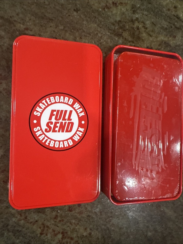 Nelk Boys June Drop Full Send Skateboard Wax with Solid Red Stashbox Tin Case