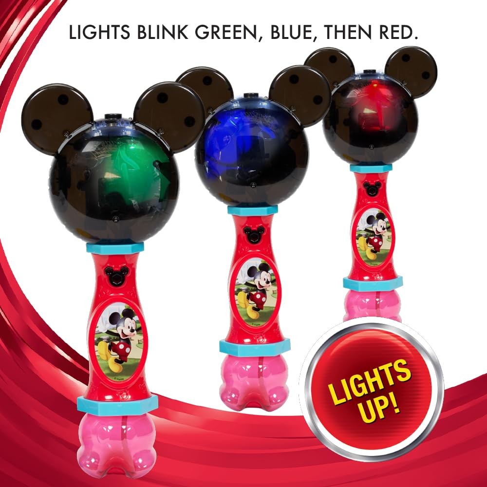 Mickey Mouse Lights And Sound Bubble Machine With Music And Bubble Solution