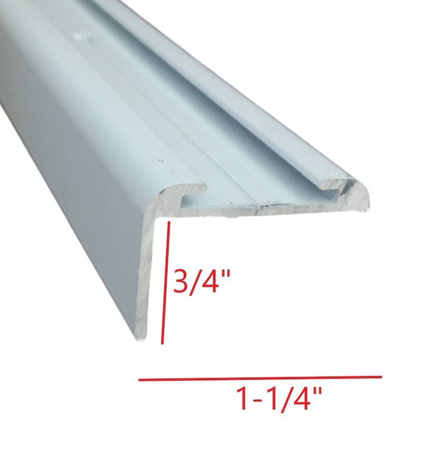 RV Aluminum Insert Roof Edge Trim with 3/4" Leg White 92" Made in USA