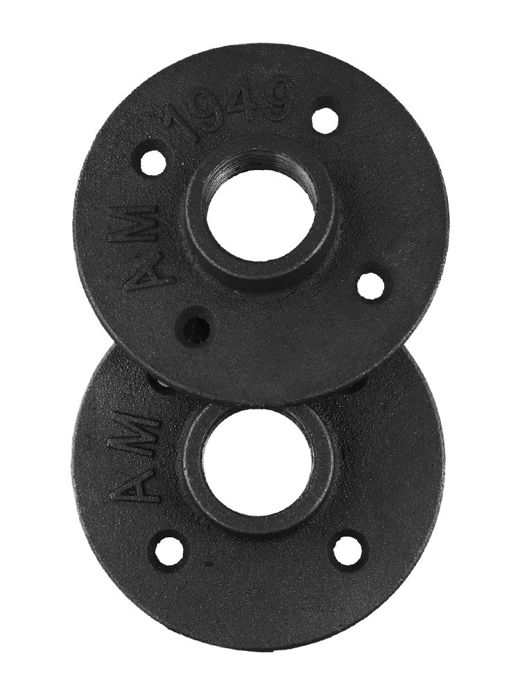 3/4 Black Painted Floor Flange with Threaded H 2 Pack Secure Installation