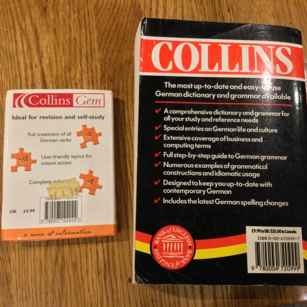 Collins German Dictionary plus Grammar & Verb Tables