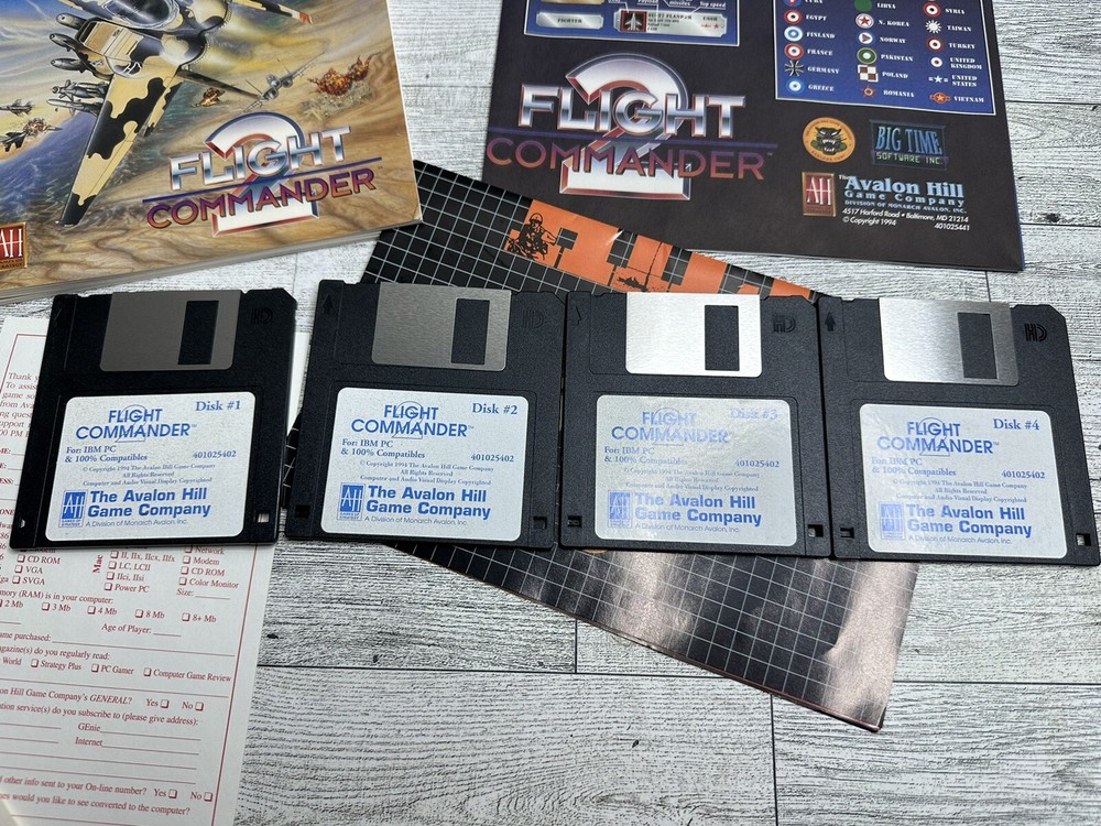 Flight Commander 2 PC Software Game Windows 10 8 7 Vista XP Install, 4 disks
