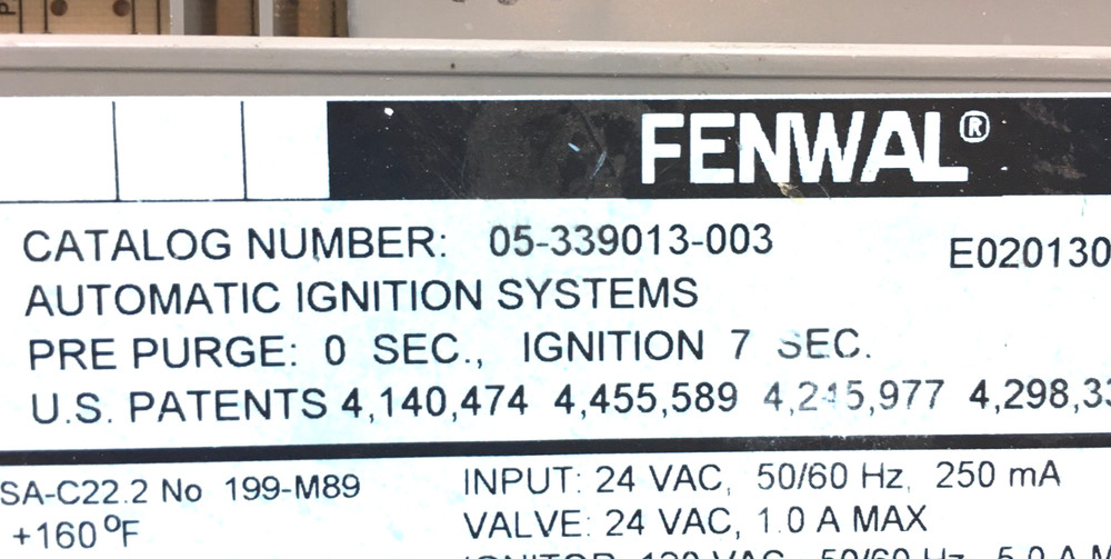 FENWAL 05-339013-003 Automatic Ignition Control Module used used #P373