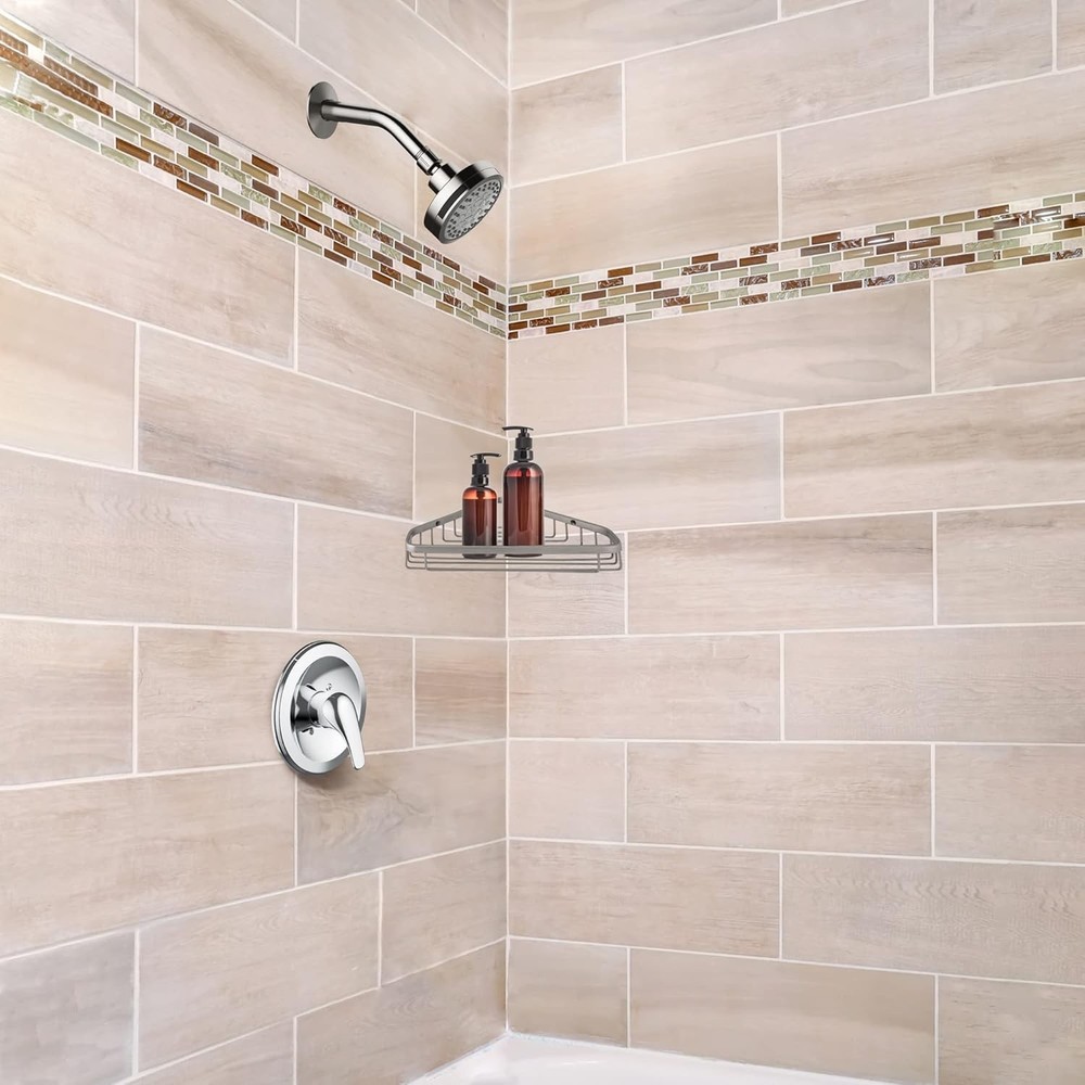 9.5-Inch Stainless Steel Corner Shower Caddy: Elegant Space-Saving Solution