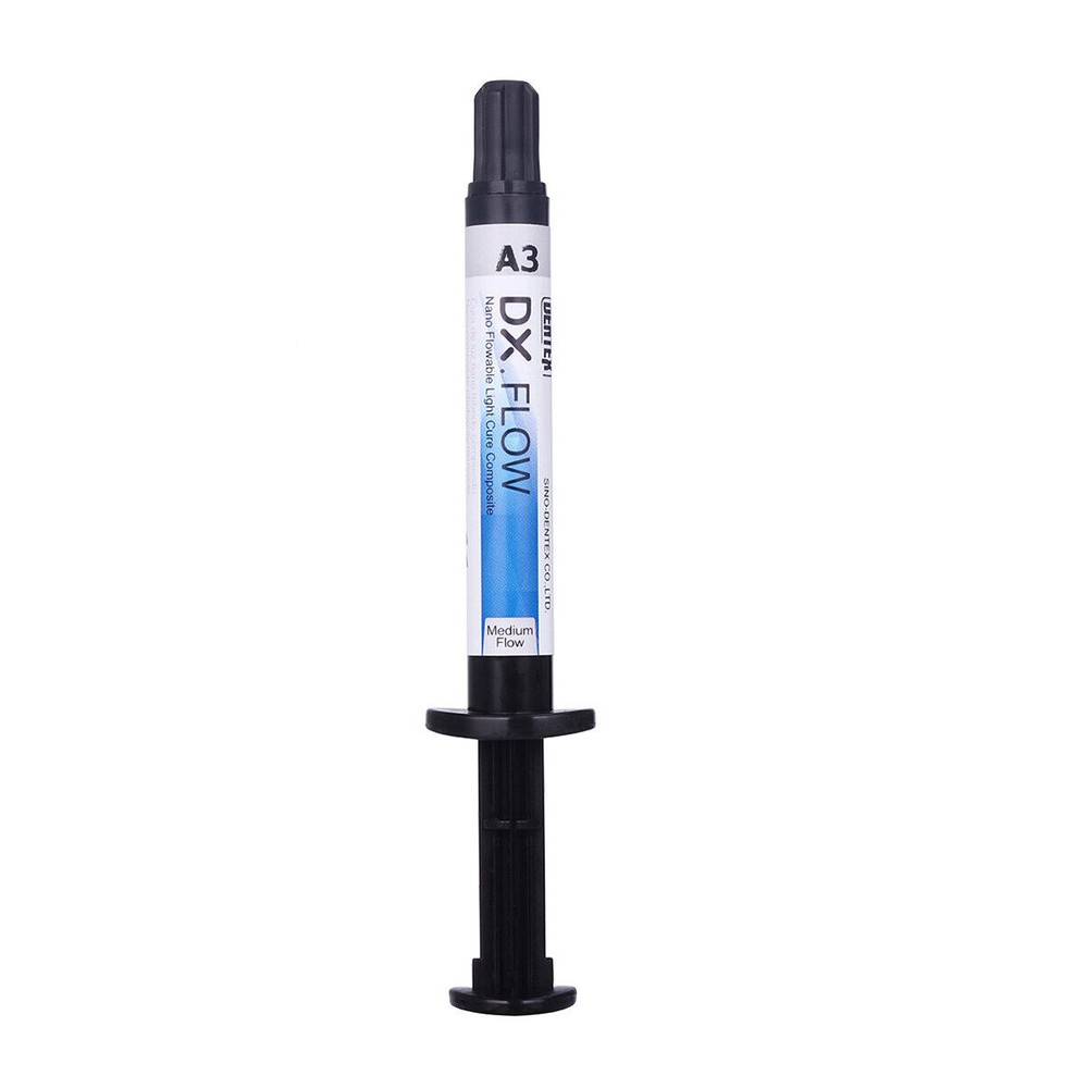 DENTEX Dental Flowable Light Cure Composite Resin Medium Flow A1/A2/A3 3g +5Tips