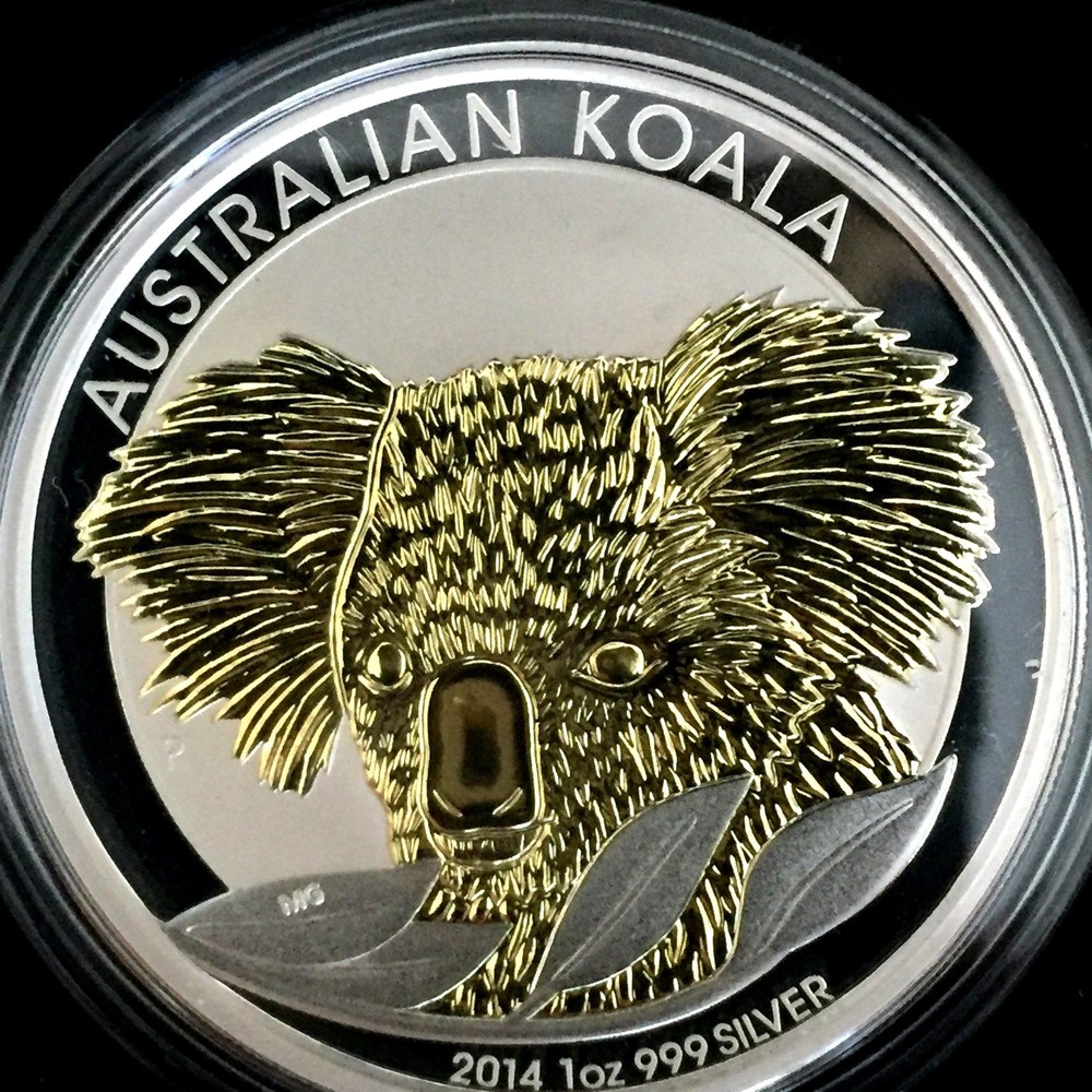 Perth Mint - Australian Koala 2014 1oz Silver Gilded Edition