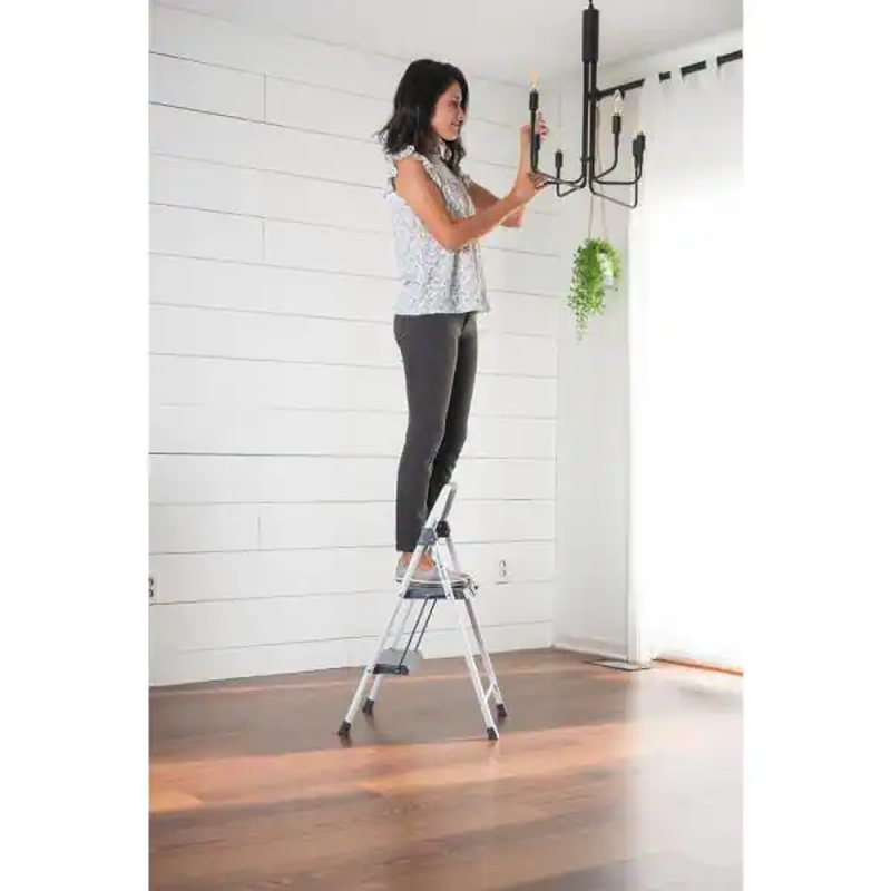 2-Step Compact Steel Step Stool, 225 Lbs. Load Capacity Type II Duty Rating