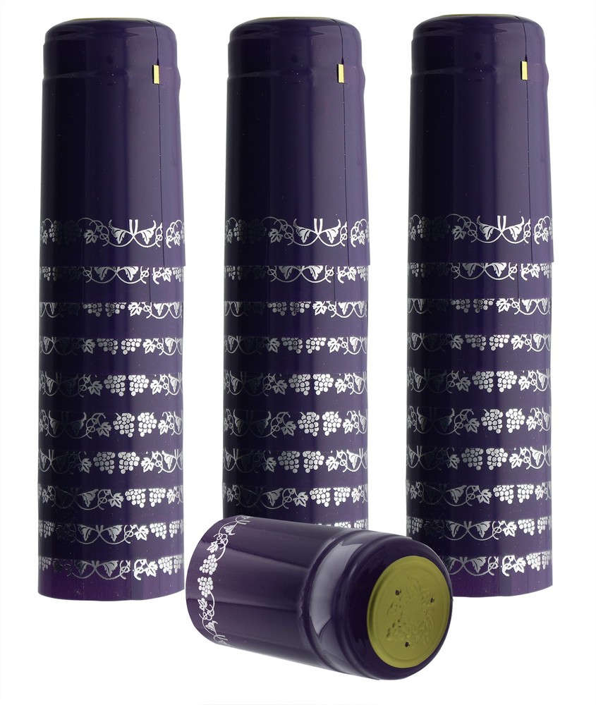 Home Brew Ohio Purple With Silver Grapes PVC Shrink Capsules 30 count