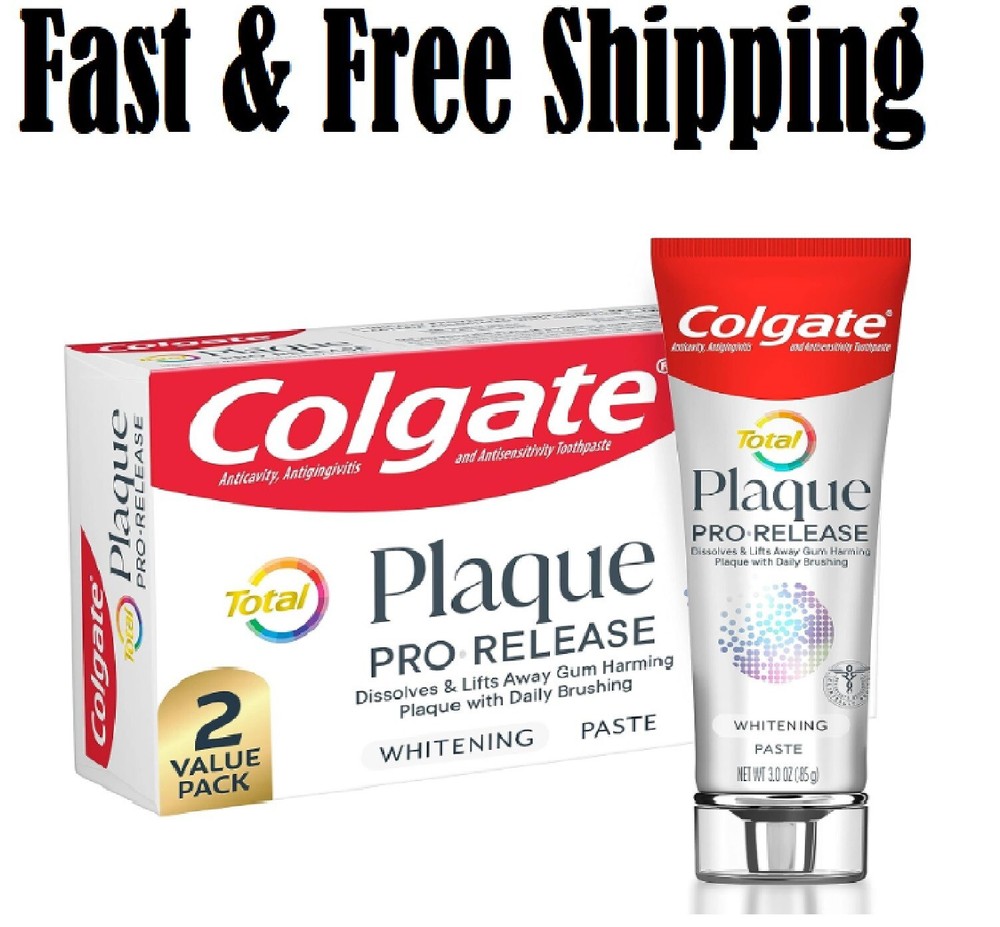 Colgate Total Plaque Pro Release Whitening Toothpaste - 3 oz - 2pk