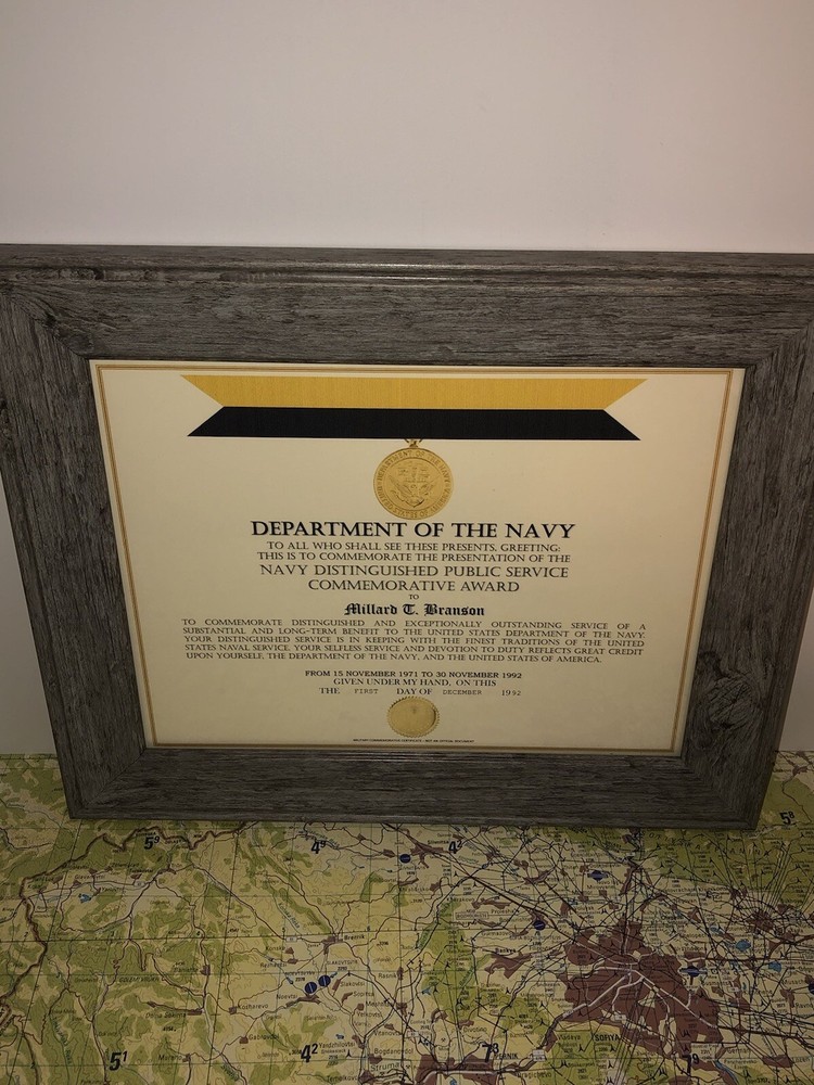 NAVY DISTINGUISHED PUBLIC SERVICE COMMEMORATIVE AWARD CERTIFICATE Type-1