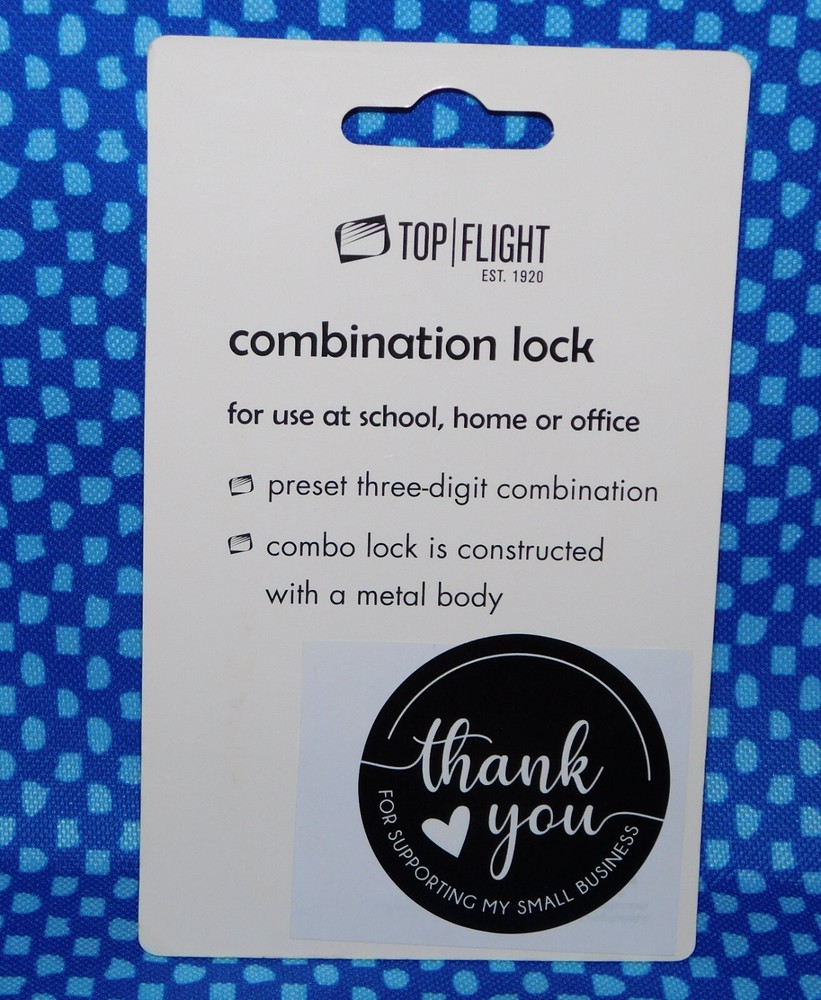 TOP FLIGHT Heavy Duty Combination Combo Pad Lock w/ 3-Digit Code NEW ― #DF21