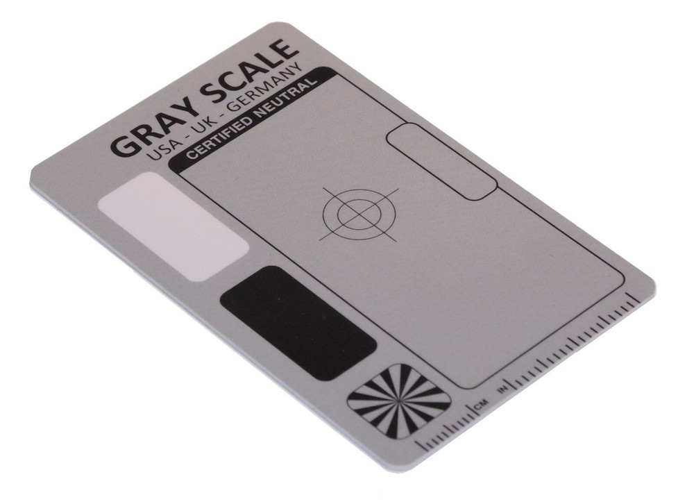 Gray scale focus test chart Ruler - image calibration pocket card