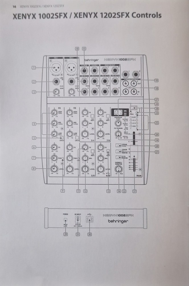 Xenyx 1002 SFX Mixer - Black/Silver