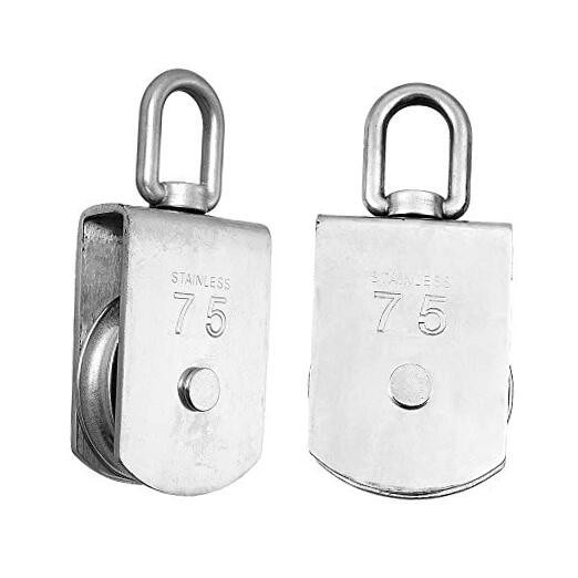 2 Pack M75 Lifting Single Pulley Roller Loading 1700Ibs, 304 M75- 2Pcs