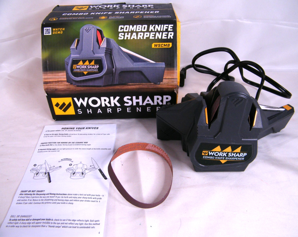 Work Sharp Combo Knife Sharpener WSCMB  Electric Complete in Box TESTED