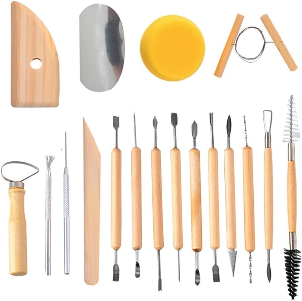 Professional 19-Piece Clay Sculpting Tools - Double-Sided for Precision Modeling