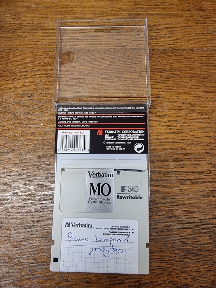 540 MB Magneto optical disc Verbatim