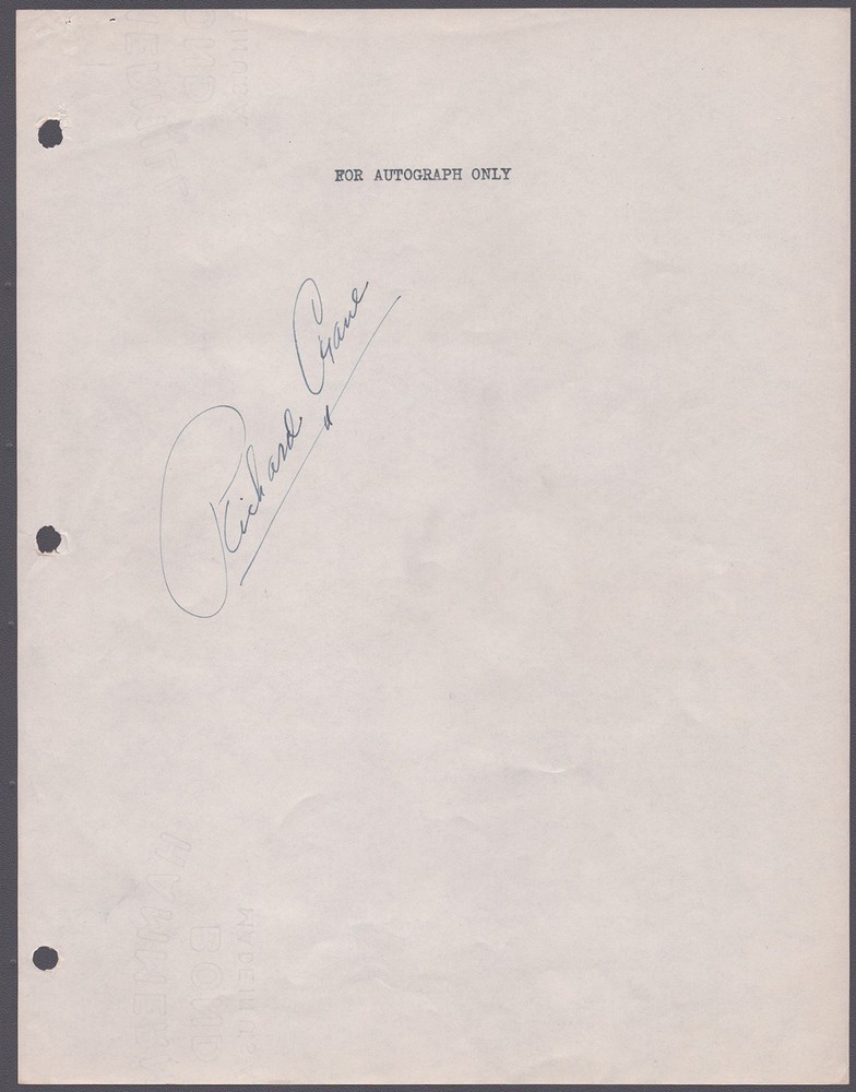 RICHARD CRANE - DOCUMENT DOUBLE SIGNED 06/26/1946