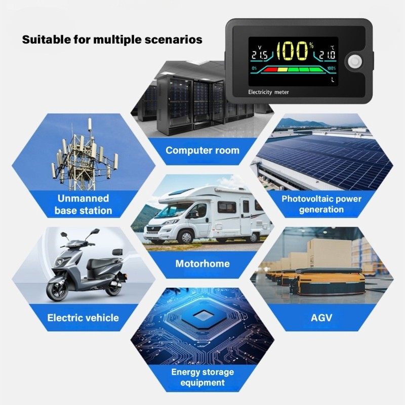 DC8-100V LCD Digital Voltage Power Meter Battery Capacity Indicator Voltmeter