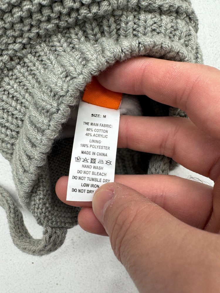 Langzhen Grey Knit Beanie Kids Size Medium