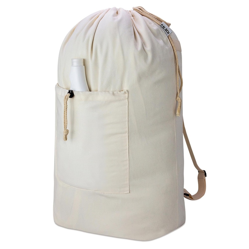 Laundry Bag Backpack, Canvas Laundry Bag with Straps & Drawstring Closure Was...