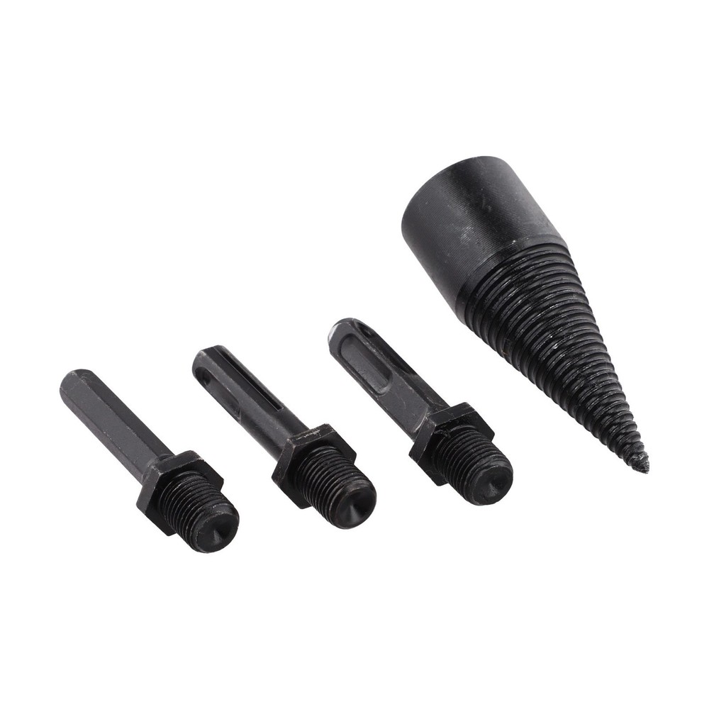 Firewood Drill Bit Set 4pcs for Log Splitting with Round Square Hexagon Handles