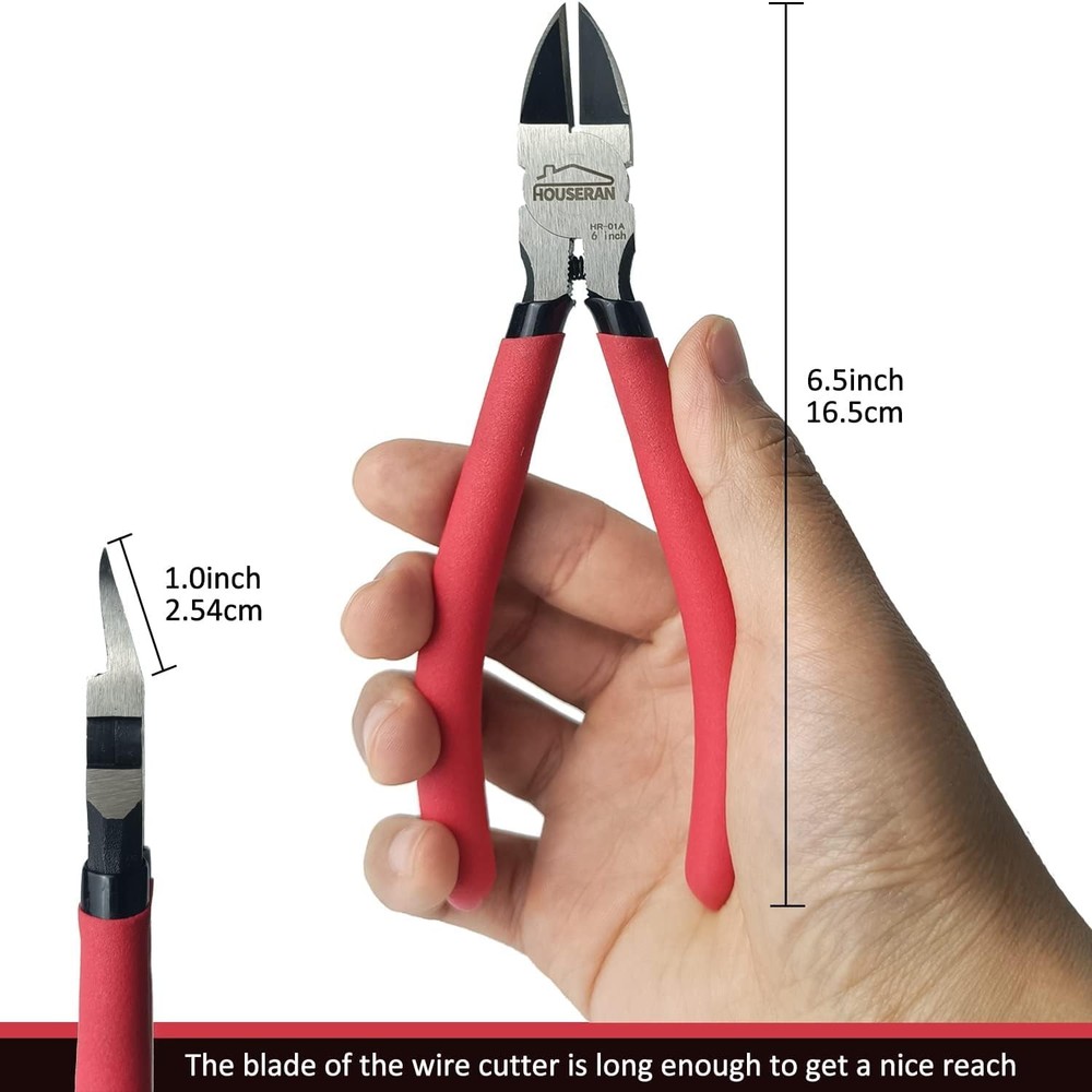Wire Cutters 2 PACK, 6 inch Cutter Set, HOUSERAN Side 6"- 2 Pack, 2 Pack