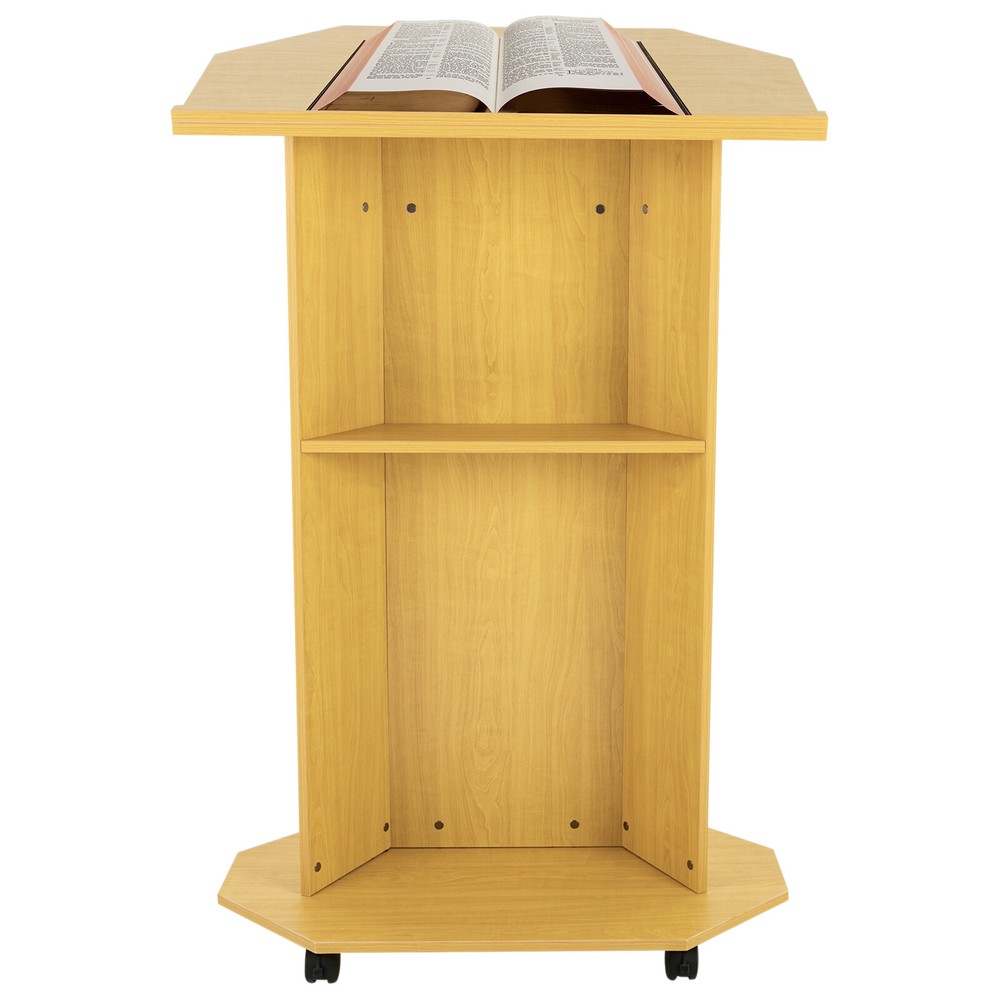 Mobile Conference Presentation Stand?Classroom Movable Podium Stand Wheeled US