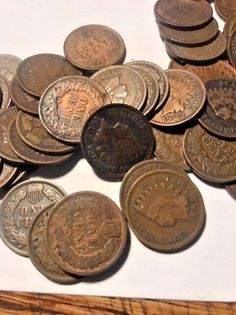 1-Roll Indian Head Cents Mixed Dates Fine Condition #6199