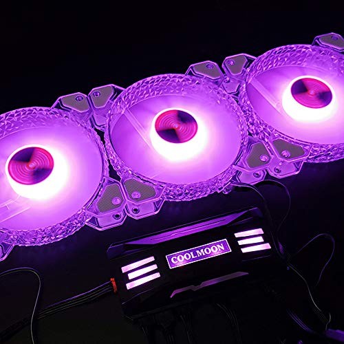 Computer Fan Temperature ARGB Controller Integrator, Remote Control White