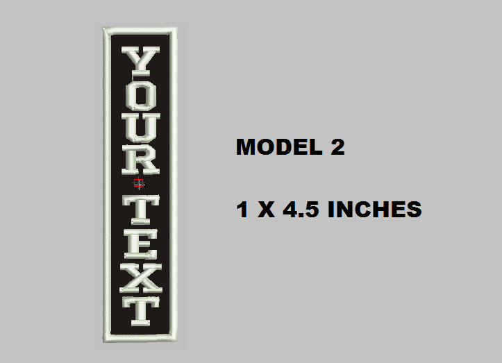 Custom Embroidered 1" x 4.5" Name Tag Patch Motorcycle Biker Iron on VERTICAL