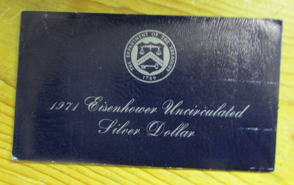 1971 Silver Eisenhower Uncirculated Dollar in Cello & Blue Envelope