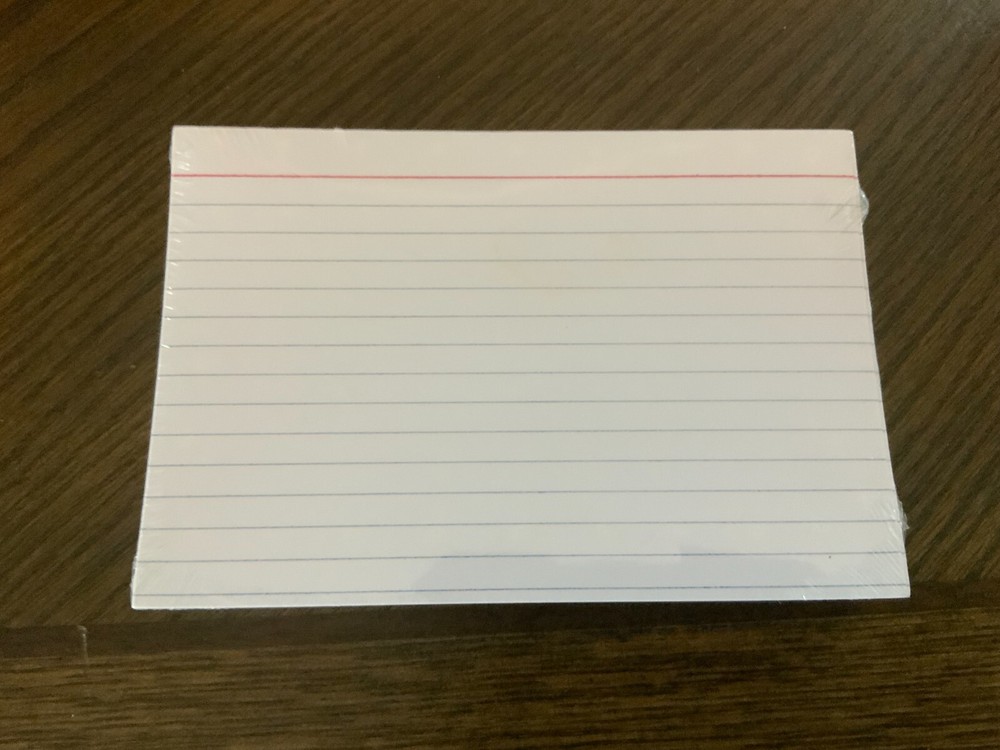 Blank Index Cards, 4" x 6", White, 100/Pack