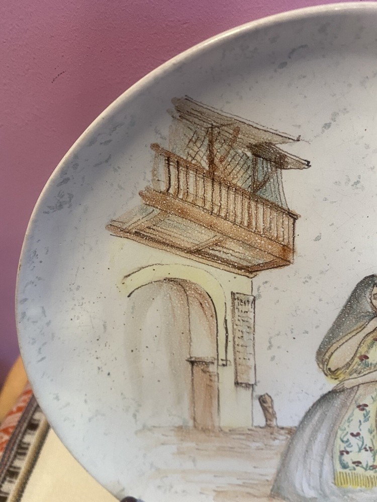 Los Reyes PERU - Souvenir PLATE Wall Hanging Rustic scene EUC 9.5"