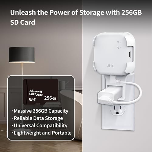 256GB MicroSD Card & Wall Mount for Blink Sync Module XR - Space Saver, Short Ca