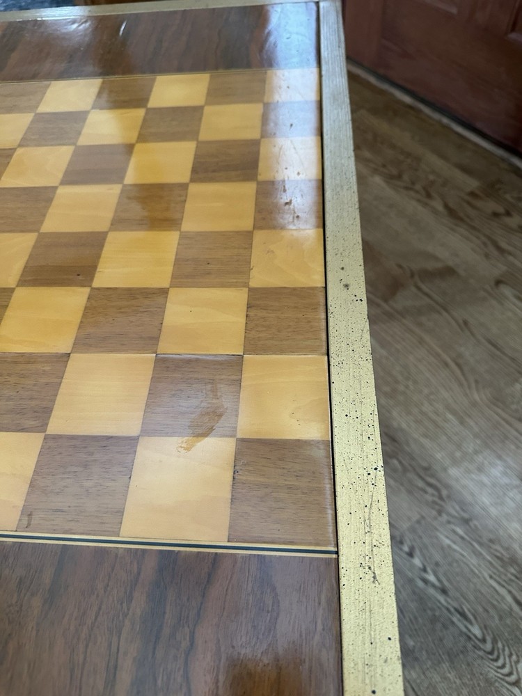 Vintage Chess Table Bronze with rolling feet