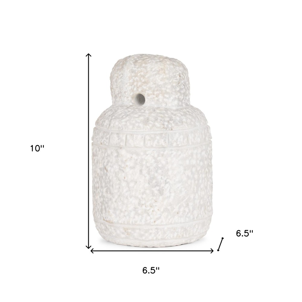 10" White Marble Door Stop