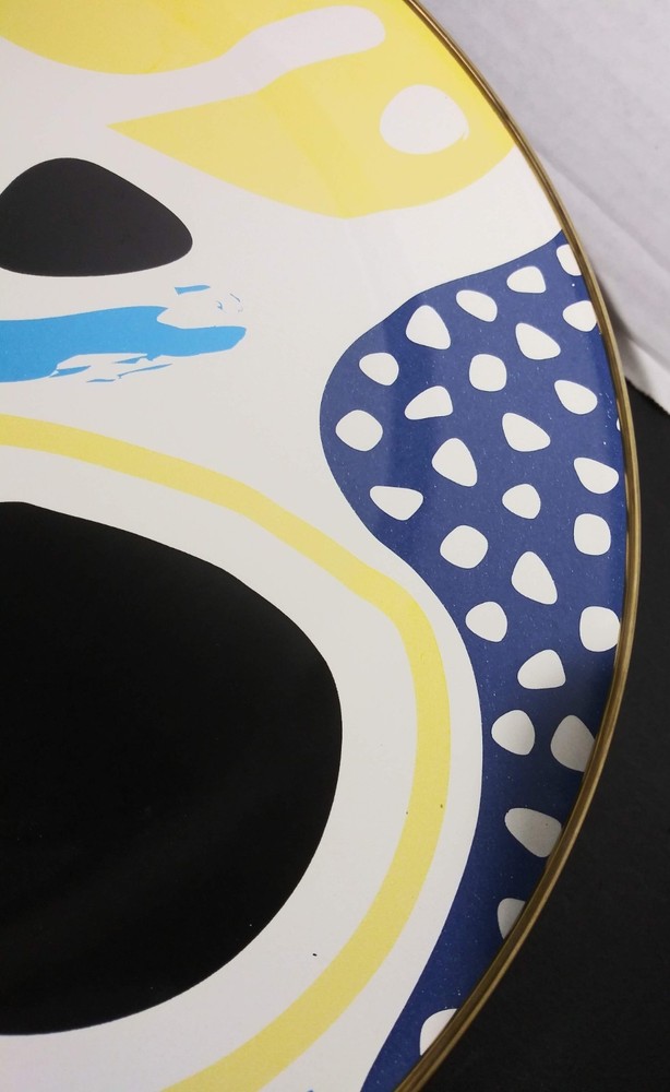 Flashback Footed Cake Serving Plate Enamelware Retro Funky Made In Turkey