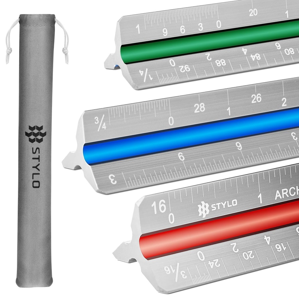 Color-Coded 12" Architectural Scale Ruler - Safe Design & Supreme Precision