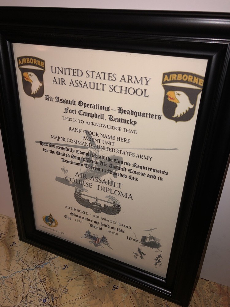 AIR ASSAULT COURSE DIPLOMA (COMMEMORATIVE CERTIFICATE)