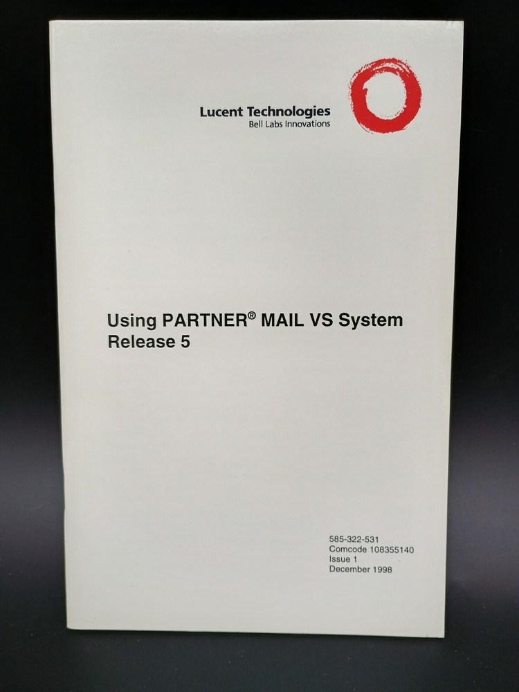 Lucent Using PARTNER MAIL VS System Release 5 Paper Manual